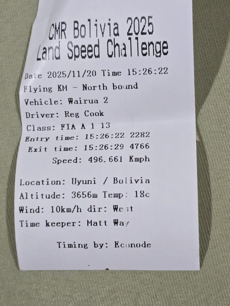 Wairua 2 1st test Run 496 Kph